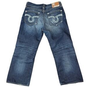 Big Star Jeans Men's 36R Blue Denim Voyager Loose Straight Western Stitch 36x28